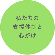 私たちの支援体制と心がけ